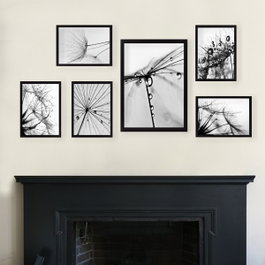 Wallity Set de 6 Cuadros Decorativos enmarcados Multicolor